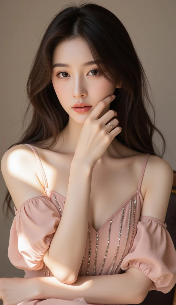 (high details:1.4)、(surrealism:1.4)、(soft lighting:1.05)、32,000、1 woman、realistic lighting、face lighting、ray tracing、(brightened light:1.2)、(improve quality:1.4)、(Realistic textured skin of the highest quality:1.4)、original photo, lifelike, full body woman love, bed, soggy, big bust, stylish hairstyle, pale skin, black eye, pink lips, (Beloved), (:1.1), ~Through, detailed background, detailed face, delicate eyes, good hair, Anatomically correct body, elastic skin, make up, masterpiece
