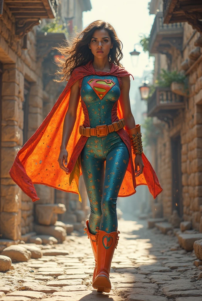 Superhero buying vegetables in Indian market