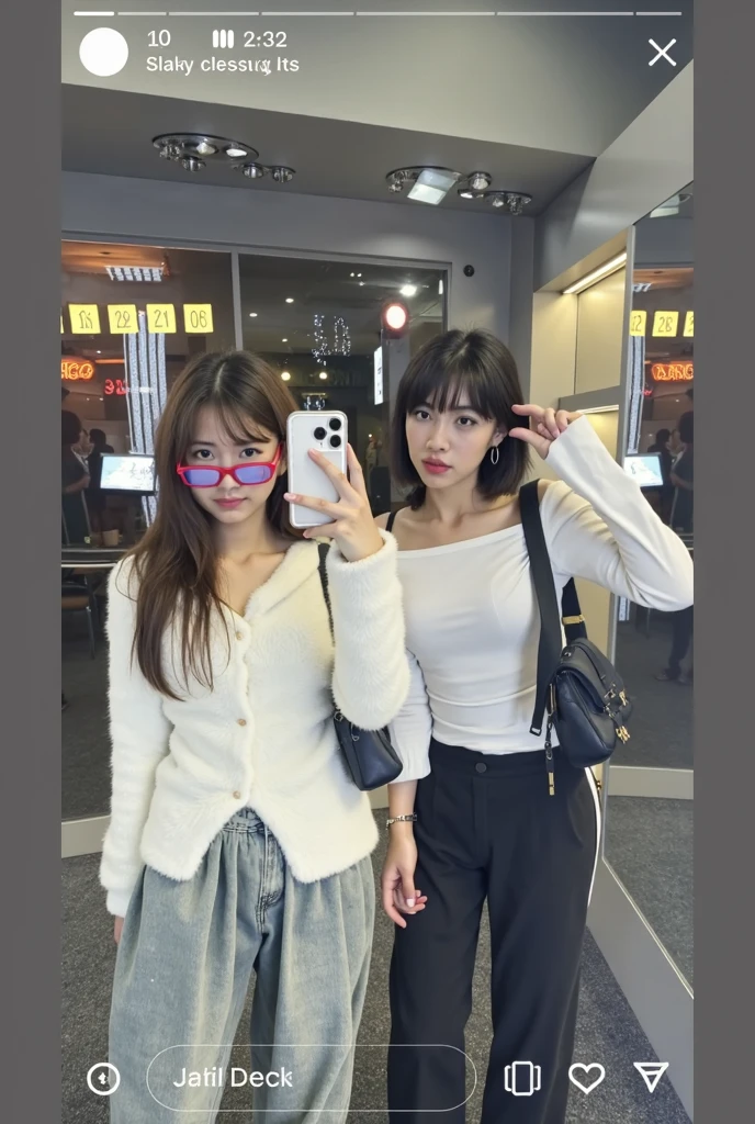 Inside AEON Mall、There are many fashion stores on both sides、19-year-old high school girl、
((((Emphasize cleavage))))
