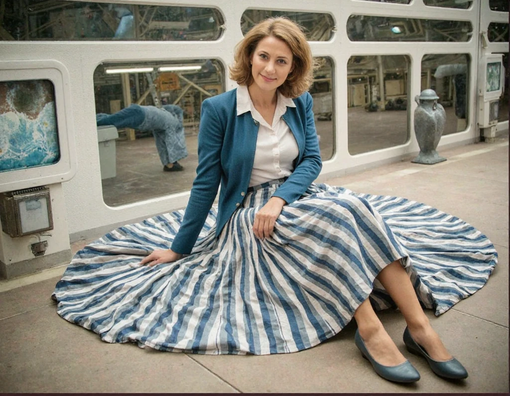 glamorous photo of <lora:DanielaBianchiSDXL-000009:1>, a colored portrait of DanielaBianchiSDXL Wearing Saddle Shoes, Inside a 1950s Police Station: Gray stone building, blue-uniformed officers, black and white cars, by Diane Arbus, RAW photo, (high detailed skin:1.2), 8k uhd, dslr, soft lighting, high quality, film grain, Fujifilm XT3, high fashion, luxurious, extravagant, stylish, sensual, opulent, elegance, stunning beauty, professional, high contrast, detailed