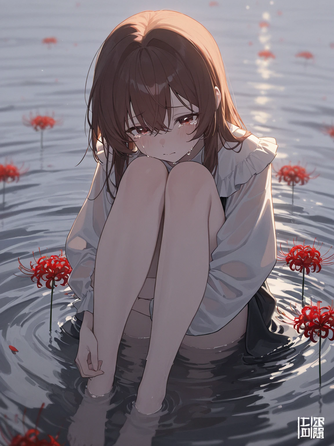 masterpiece, best quality, potg style, 1girl, red flower, water <lora:potg_2.0-000018:0.8> <lora:spider_lily_anime:0.4>