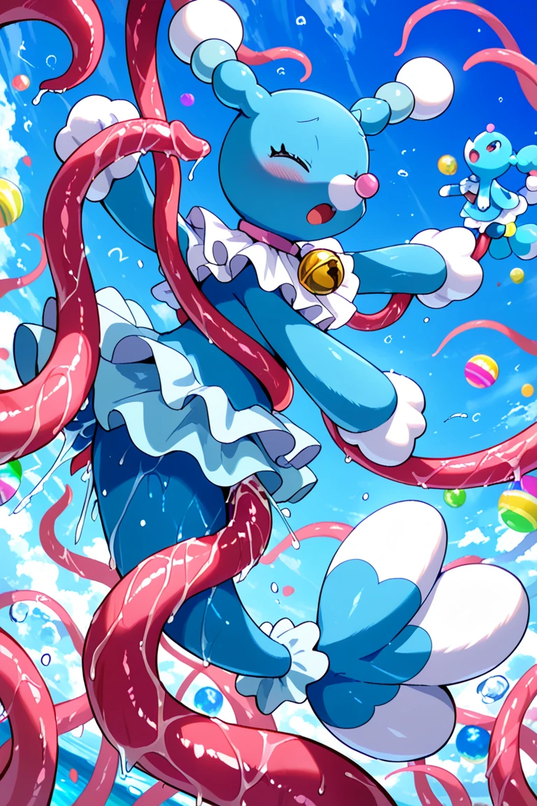 nsfw,,1 person,Sweat,White Breath,solo,one piece,Perona,Audience peering in from below,I'm not wearing pants,In town