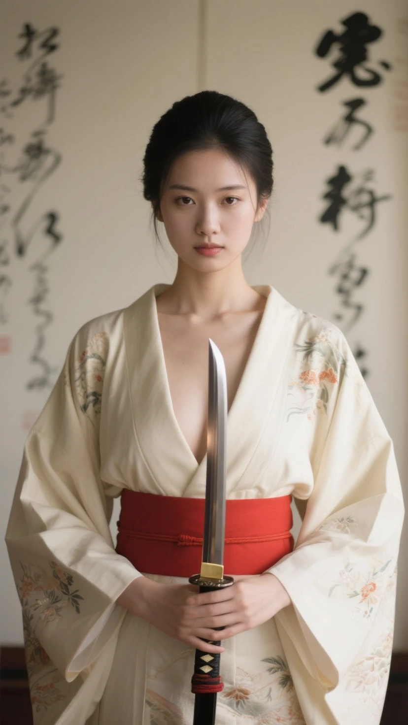 Samurai Swordsman woman chest emphasis underwear sexy