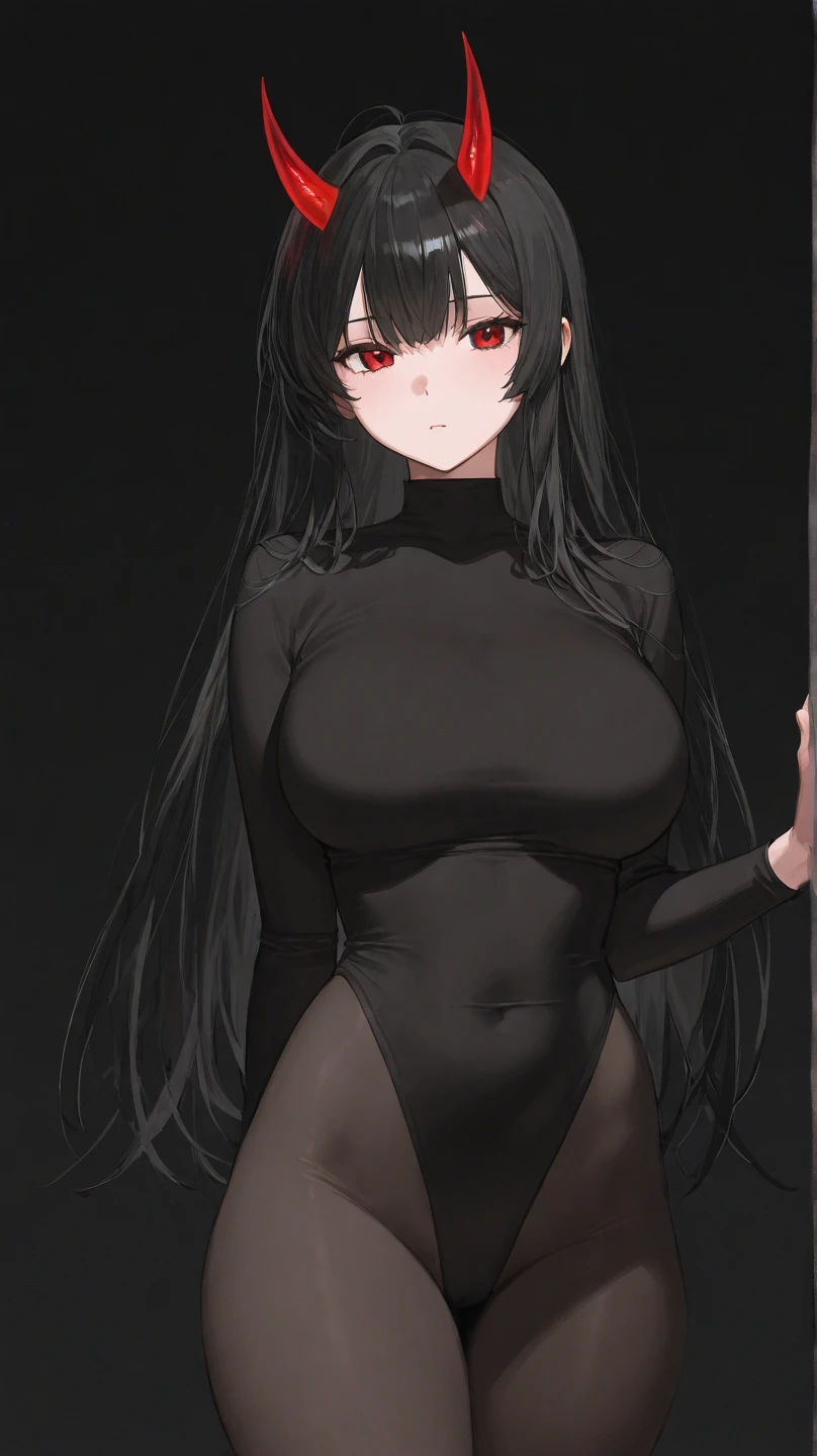 flat color, high contrast, ultra detalisation, 1 woman, perfect body, long black hair, grey eyes, big hips, minidress, abstract background, high res, ultrasharp, 8K, masterpiece