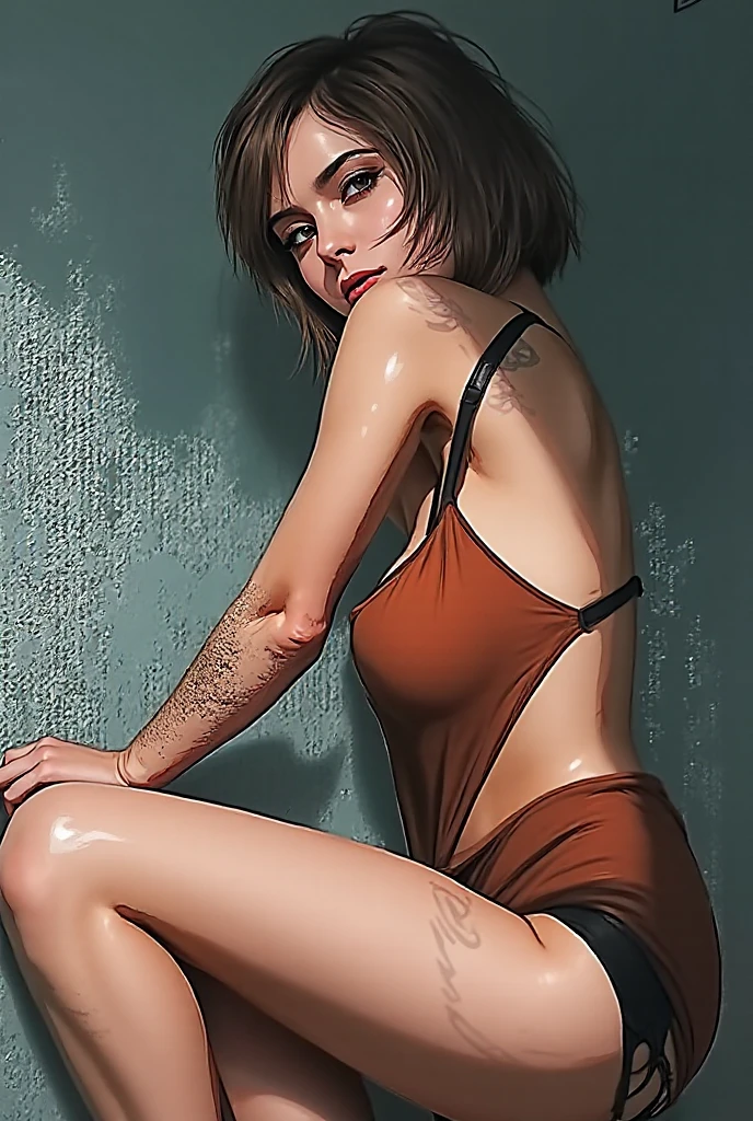 (((nsfw:1.5))),(((nude:1.6)))(((1 person:2.0))),(((naked:1.2))),(((Wear a western belt:1.2))),((Wear a metal watch on your wrist:1.2))),(((Showing cleavage))),(((Exposed thin inner thighs))),(((Small breasts:1.5))),(((Naked arms))),(((Her hair is brown))),((Blushed face:1.2)), Beautiful detailed girl, Very detailed目と顔, Detailed and beautiful eyes, Very detailed, High resolution, highest quality, masterpiece, Very detailed, 8k wallpaper, wonderful, finely, highest quality, The light shines on your face,,(Underground Barn),Beautiful Eyes,((Seduce your audience:1.2)),,Above the knee shot,((Are standing:1.2))