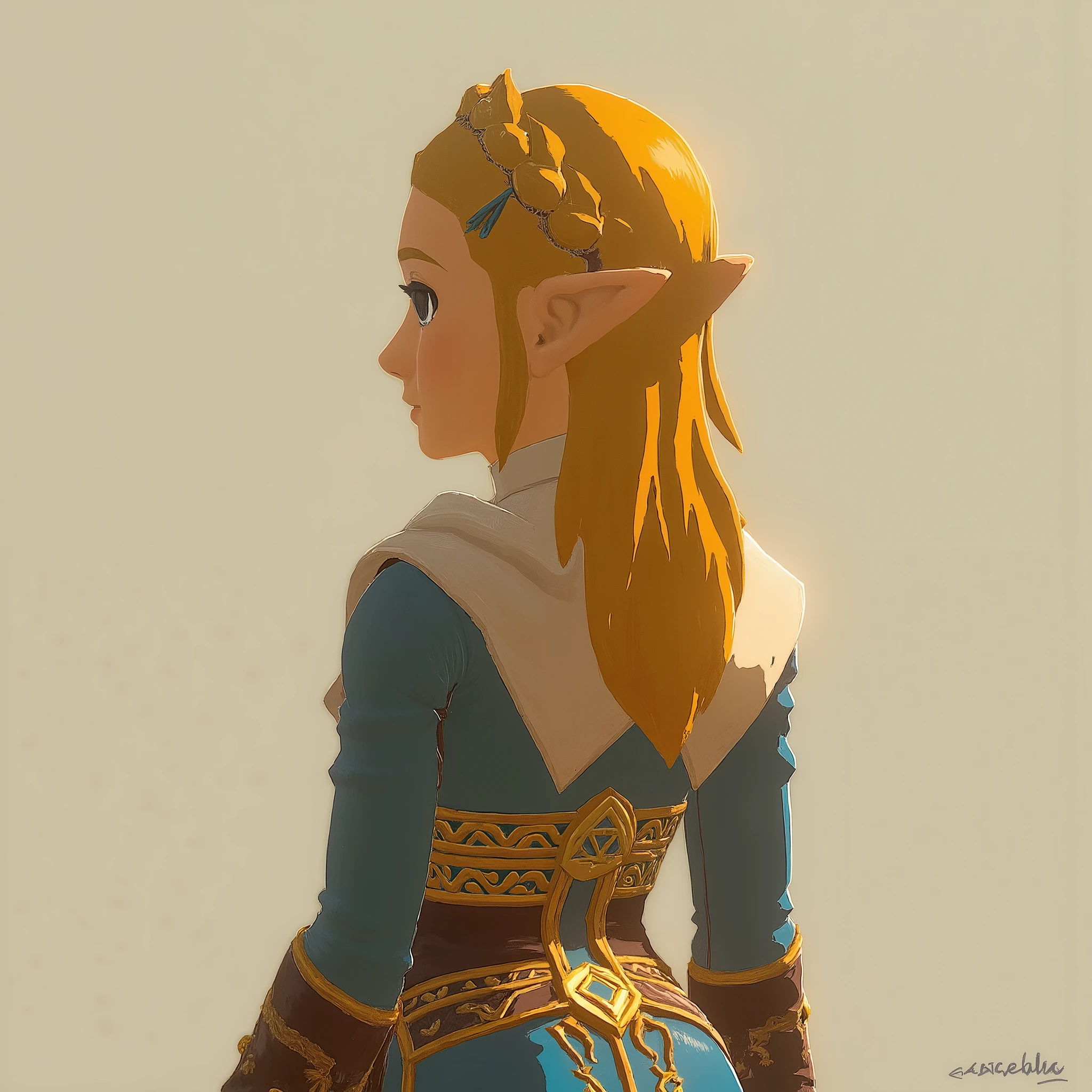 backshot of zelda   neutral background 