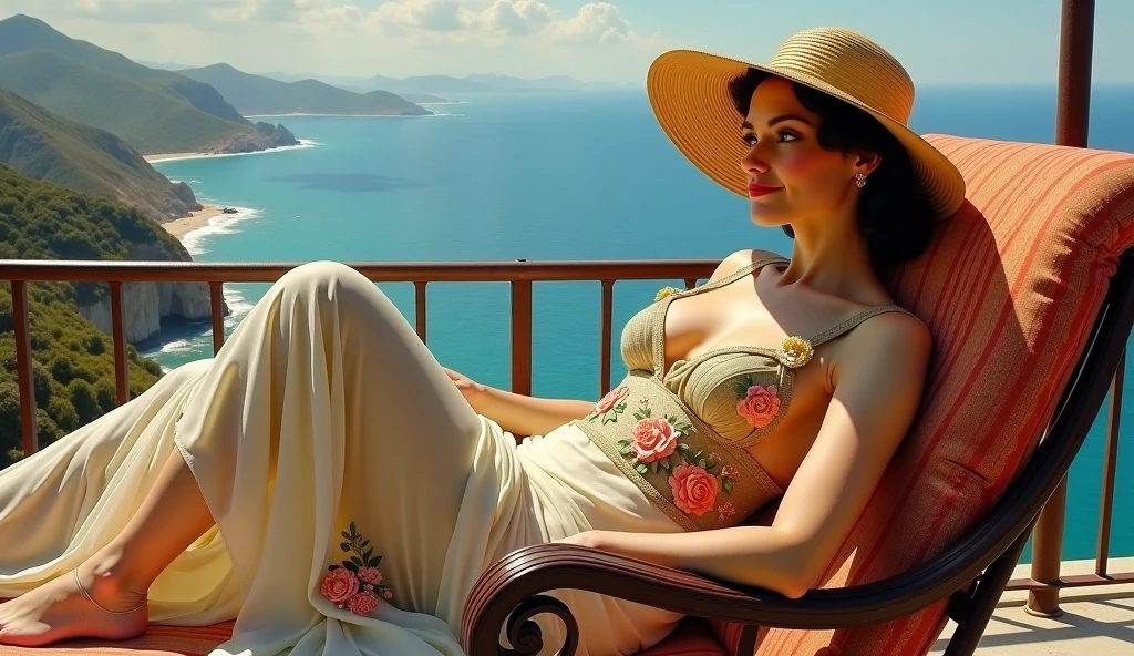 (masterpiece:1.4), (best quality:1.4), ((facing the viewer)), retro vintage 1950s pin-up style, extremely detailed, intricate, hyper-detailed, illustration, soft lighting, ((accurate hands and feet: 1.0)), ((no extra fingers: 1.2)), ((elegant feminine hands with long slender perfect manicured fingers and nails: 1.4)), ((swinging chick of the early 1960s: 1.3)), ((teenager 18 year old anorexic skinny new actress Ali McGraw lookalike, 5’9” 34AAA-27-35, 115 pounds)), ((tall anorexic skinny teenager novice actress girl: 1.4)), ((long anorexic perfectly shaped legs, long anorexic well-muscled arms)), ((waist-length dark brown perfectly straight hair, parted in the middle: 1.6)), ((very tall anorexic skinny actress girl: 1.2)), ((18-year old anorexic skinny actress Ali McGraw lookalike: 1.4)), ((displaying an erotic sexy ennui: 1.4)), ((skinny anorexic 18-year-old “1960s it-girl” chick: 1.0)), ((she’s wearing hip-hugger bell-bottom jeans: 1.4)), ((a banana yellow halter top: 1.4)), ((her mouth is open suggestively)), ((itsy-bitsy, teeny-weeny tiny little saggy pointy breasts: 1.4)), ((tiny nipples: 1.4)), ((a sexually aroused facial expression: 1.5)), ((perfect Ali McGraw face: 1.4)), ((dark brown eyes: 1.4), ((slightly bucked front top teeth: 1.0)), ((beautiful face symmetrical features)), ((signs of sexual arousal: 1.4)), ((flushed rosy red cheeks: 1.4)), ((she is fashion posing while standing on a park bench: 1.4)), ((in 1957 Central Park New York: 1.2)), ((Bow Bridge area of late 1950s New York’s Central Park: 1.6)), ((“The Lake” area of late 1950s Central Park, with the Dakota Building visible in the background: 1.6)),