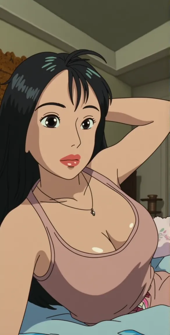 Nico Robin, Slicked back hair, Large Breasts, mature　Beautiful legs　　White bra　Bare shoulders　barefoot　Sleep on your back　Spread your legs wide　Touching the with your own fingers　Panting with open mouth　Show the soles of the feet　　Wet crotch　Shaven　　pussyfocus　blush 　