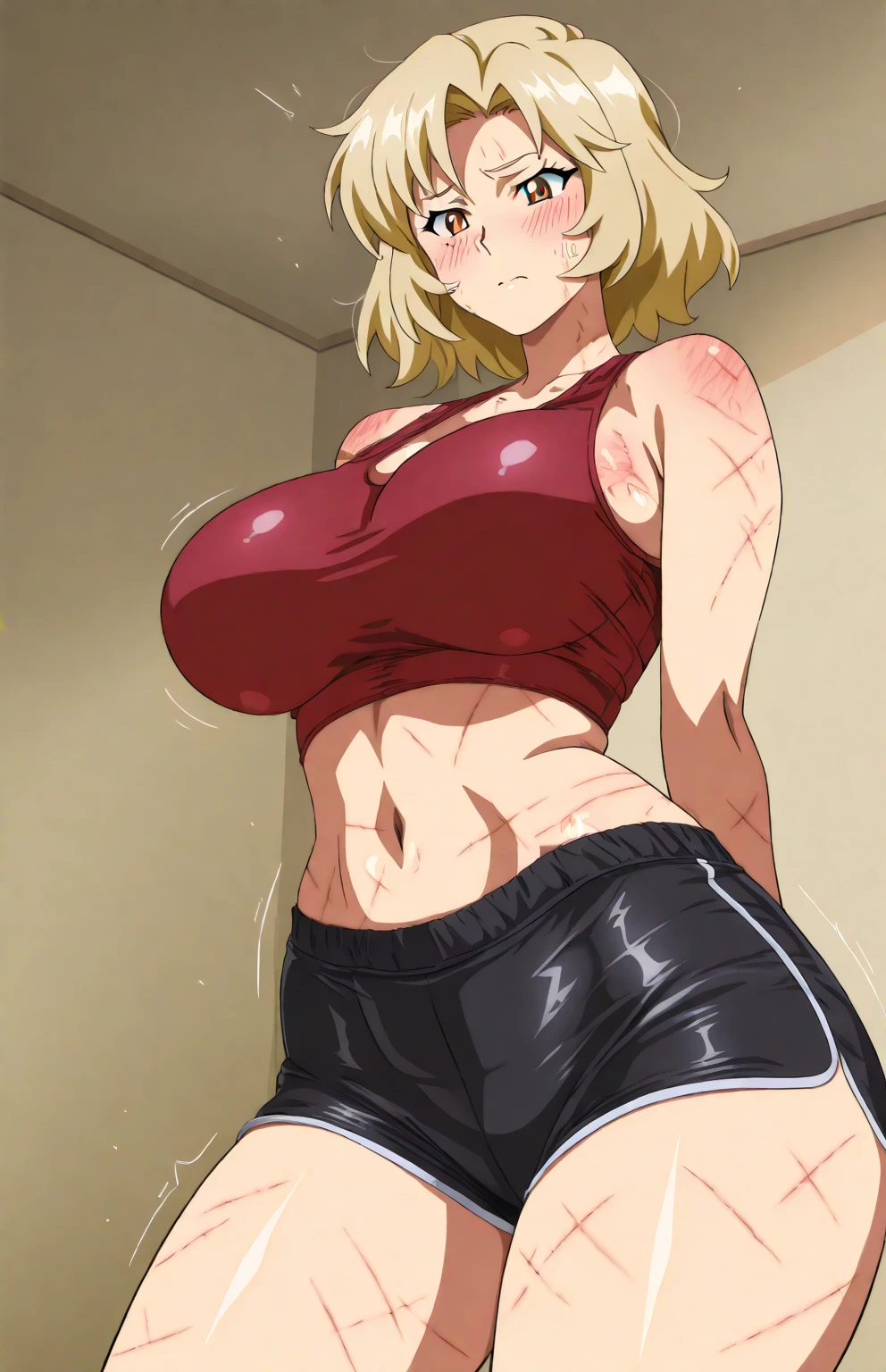 Sweaty, steamy cleavage,high resolution