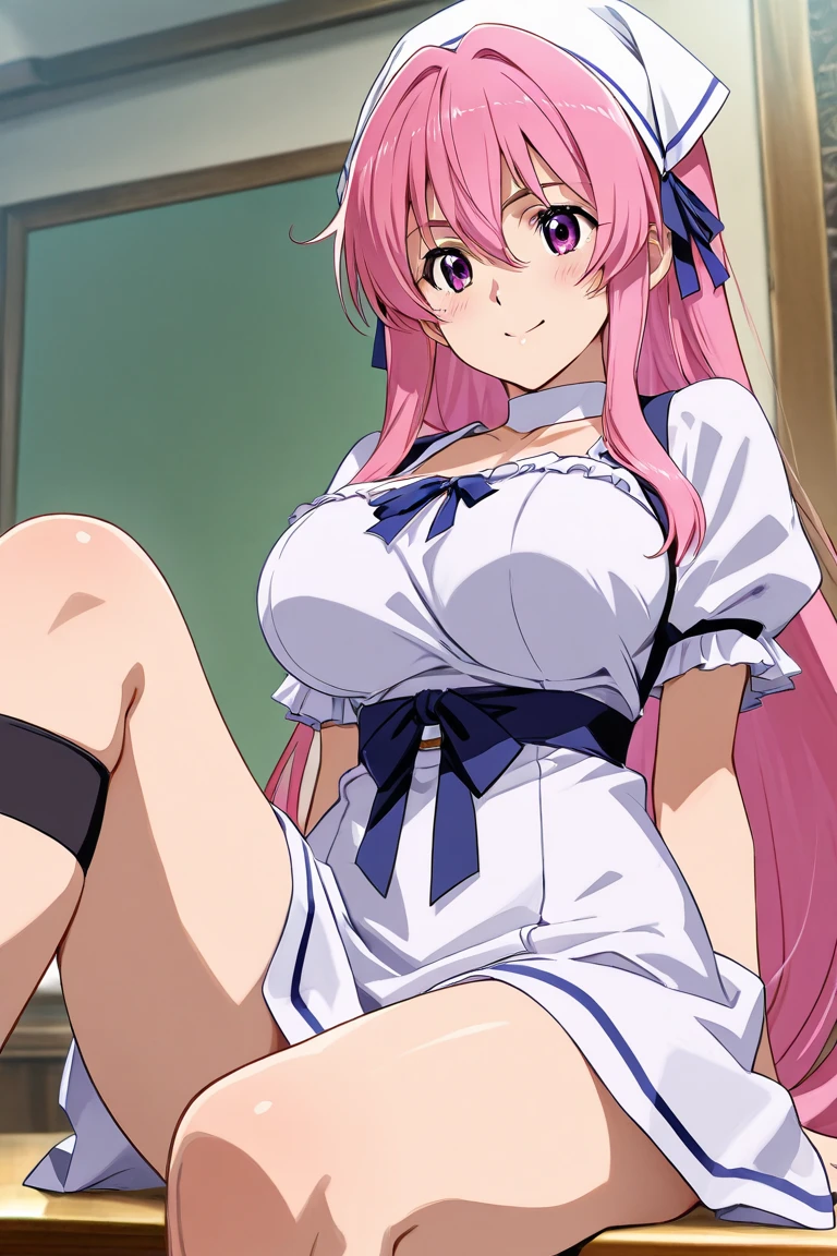 score_9,score_8_up,score_7_up,score_6_up,score_5_up,score_4_up,anime coloring,source_anime,anime,<lora:Lacus_Meer_Gundam_SEED_Pony:0.8>,lacusmeer,1girl,solo,blue eyes,pink hair,long hair,ponytail,sidelocks,red hair ribbon,moon hair ornament,rabbit ears,detached collar,lacusbunny,detached sleeves,fishnet pantyhose,blush,smile,bent over,indoors,casino,looking at viewer,