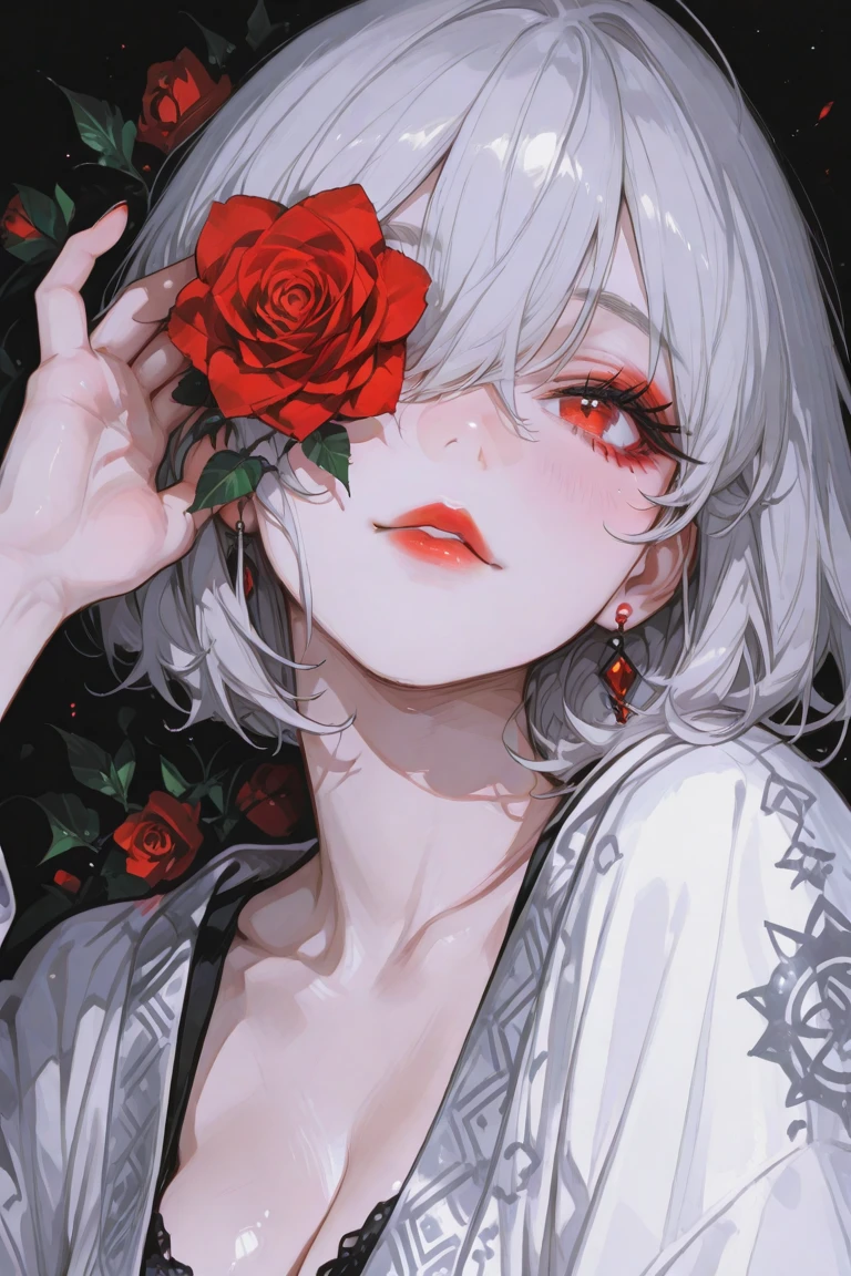 A lush flower instead of the left eye