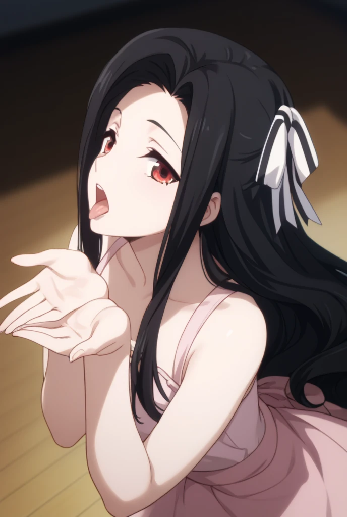 Nezuko Kamado from Demon Slayer, ultra sharp image, Ultra Beautiful, beautiful breasts. black hair, Transition to red, Beautiful figure, taut clothes, black cape on pink kimano, Smiling, green colored eyes, handsome body, Beautiful eyes, Very clear image, High Sharp, Outlining Paths, Japanese Village, snowing, lying on the snow, very detailed eyes, Very detailed face, handsome body, Cherecter Desing, Sex position, Very detailed, Detailed body, Detailed hands, Detailed, Vibrants, Detailed Face, sharp-focus, WLOP, artgerm, anime art, Vibrants, Detailed Face, Hugh Details, sharp-focus, Very drooping face, A detailed eye, super fine illustration, better shadow, finely detail, Beautiful detail