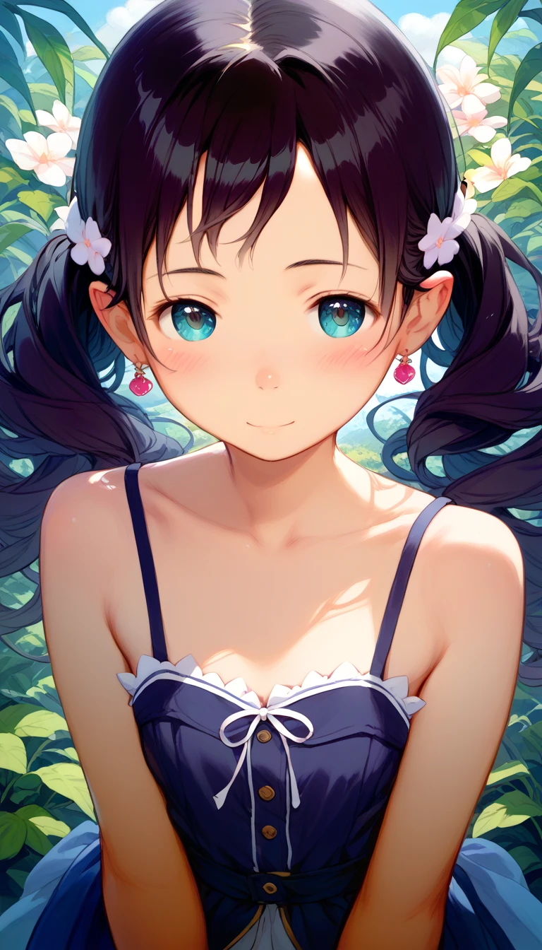 (masterpiece、Highest quality、Highest quality、Official Art、Beautiful and beautiful:1.2)、(One girl:1.3)Hatsune Miku、Twin tails,Beautiful breasts, masterpiece,Highest quality,masterpiece,Highest quality,Cute doodles,Hilarious, Honor student, ,Short length,Curly Hair,長い茶色のCurly Hair,Twin tailsヘア,Vibrant, inquisitive eyes,freckles,Thick eyebrows,Cute Swimsuits,Open Fly,Sweat,Water Drop,Lots of splashes,Wet body,Children enjoying splashing around in a park fountain in early summer,Wet, See-through clothing,Laughing happily,Hydrangea flowers,Flower-like scent,Jojo Fashion,Children in the background,
