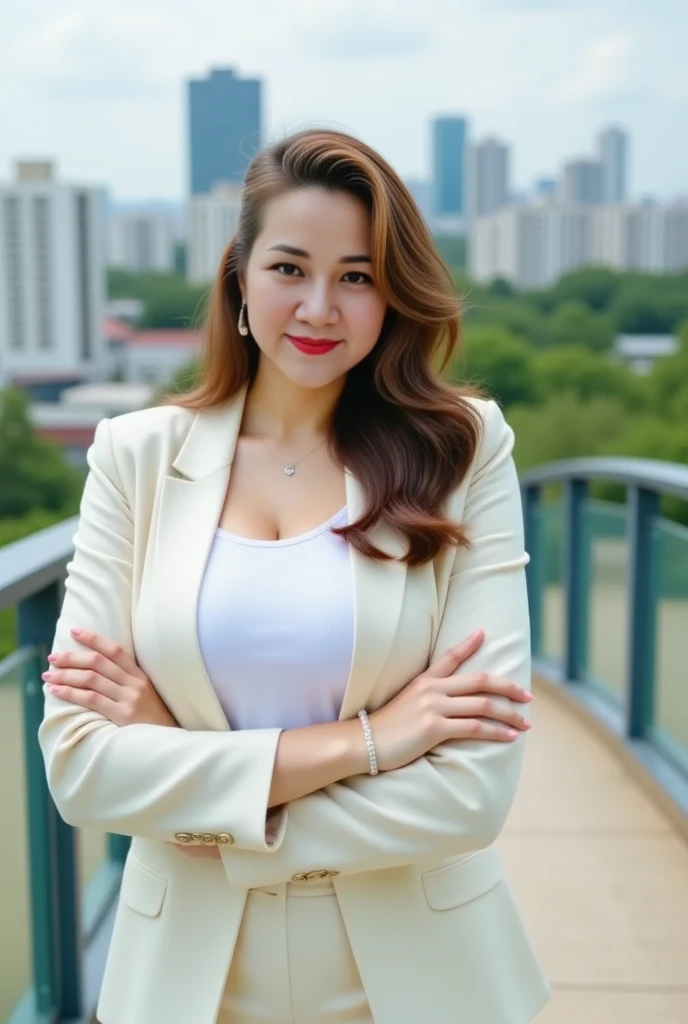 ((highest quality, table top, 超A high resolution、the most complex and detailed depiction))、1 、28-year-old、expensive ,Black Office Blazer, cleavage,,navy skirt、cowboy shot、hair swaying in the wind、Recreating the perfect details of Madrid、romantic madrid sunset、beautiful sunset on background、Detailed background of madrid、big ben madrid、Please look at me、Detailed and clear background、big and full breasts、best smile、The happiest smile、beautiful sunset、amazing sunset、perfect makeup、long wavy hair
