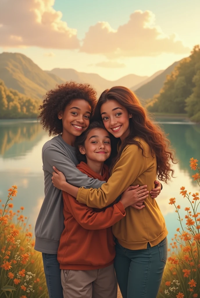 Family photo overlooking a beautiful landscape.  
I am the mother of two children, one and one boy, I am 40 years old.. I&#39;m BLACK with curly hair, Tenho 1.70 tall and weight 80kg. My oldest daughter is BLACK, has Black Power hair, is 22 years old. 1,59 tall and 40kg.
