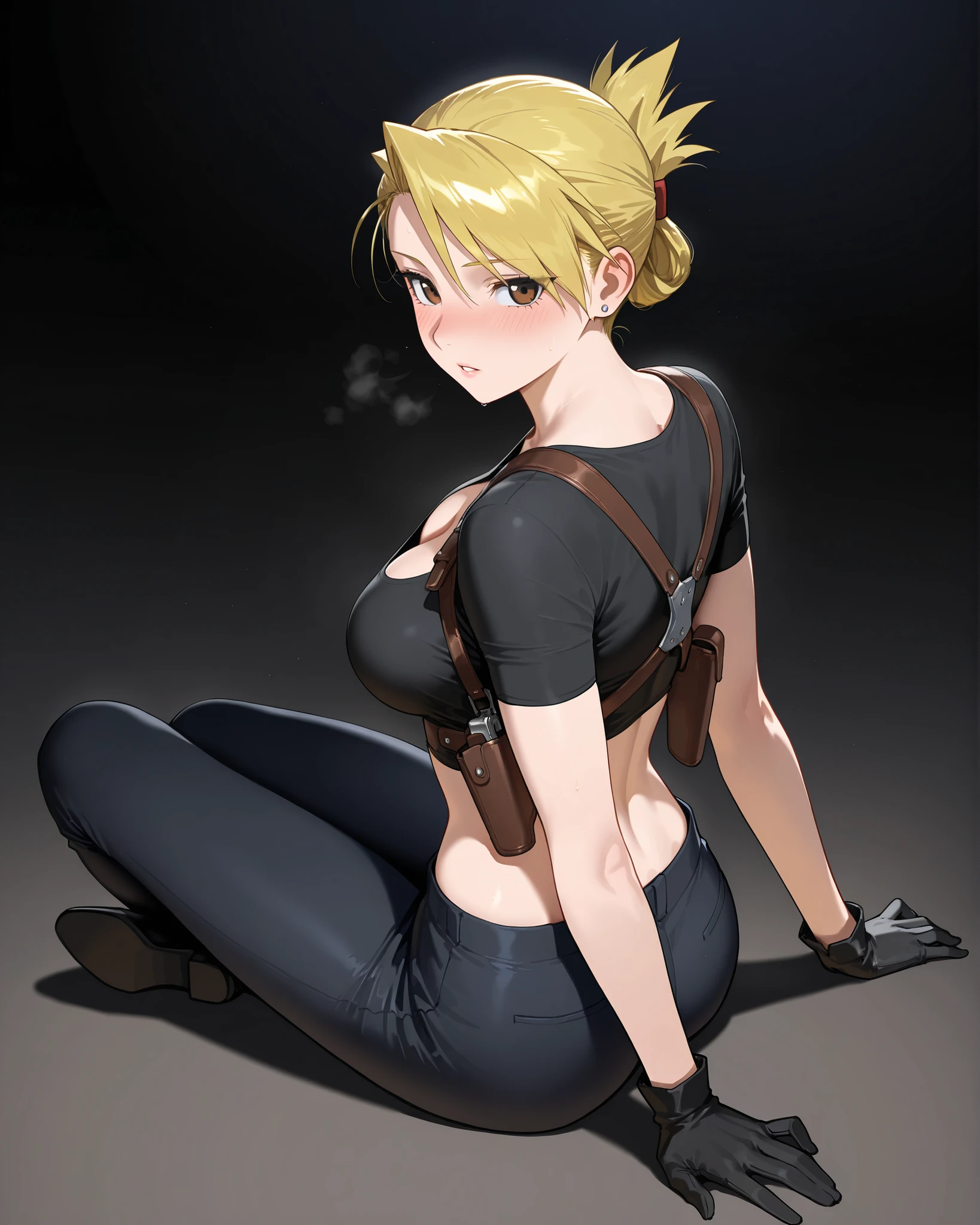 masterpiece, best quality, 1girl, MaryMS, <lora:MaryMS:1>turtleneck, baggy pants,