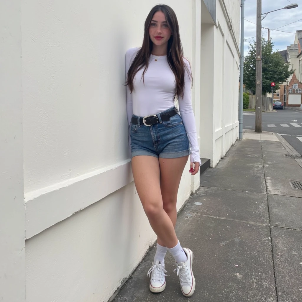 mulher de 19yo, standing on her feet