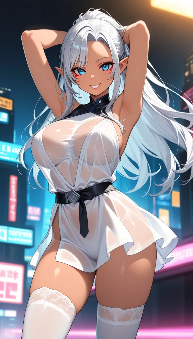 White-haired girl,legs are open,small boobs,Unoccluded,Lie down in bed,did not wear panties,did not wear underwear,The whole body was wet,