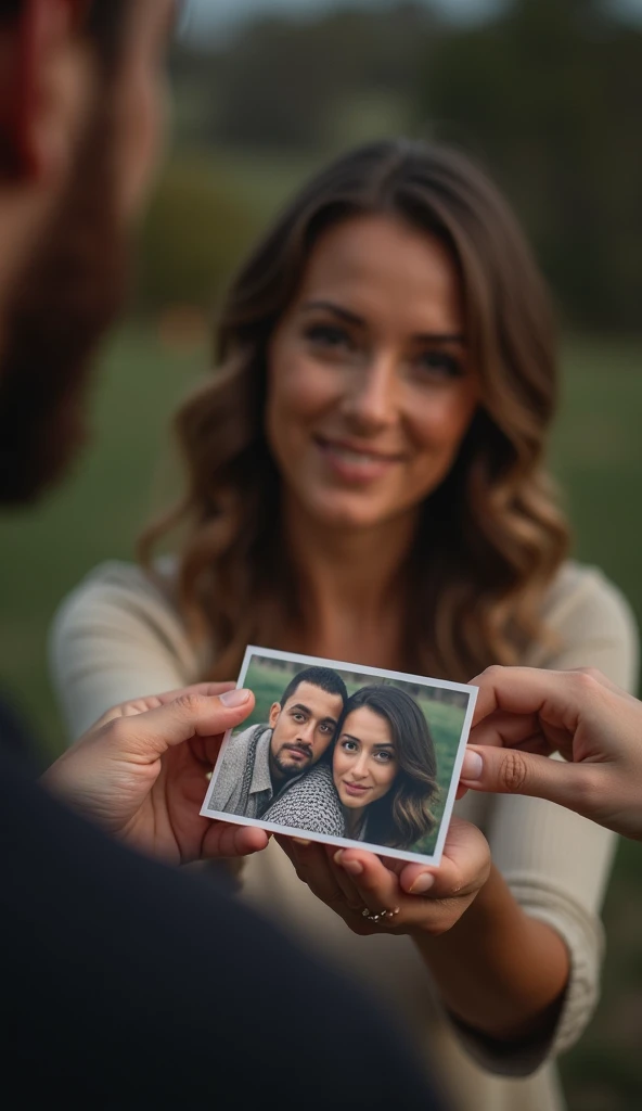 best quality, high resolution, ultra-detailed, extremely detailed, top quality, realistic, Couple Photo, a close up of a couple pictures, old photo, polaroid photo of Couple, photo print, polaroid picture, 35 mm photo, detailed photographs, realistic polaroid picture