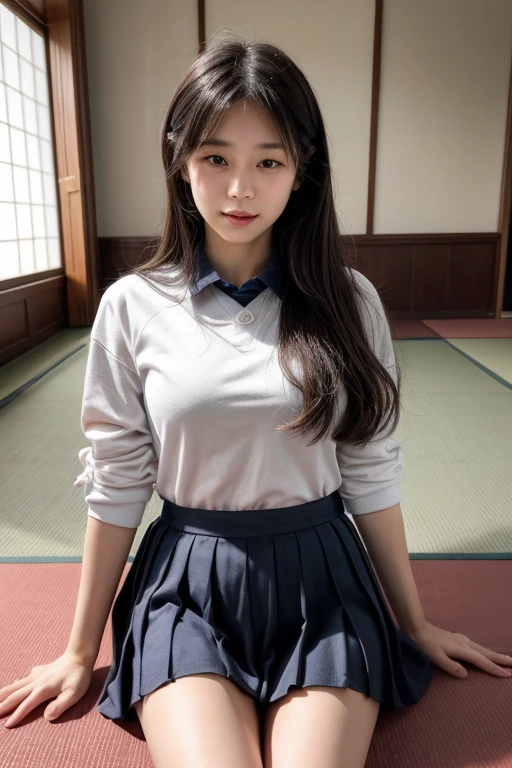 oppai, female high-school student，sodden，Clothes are tight
