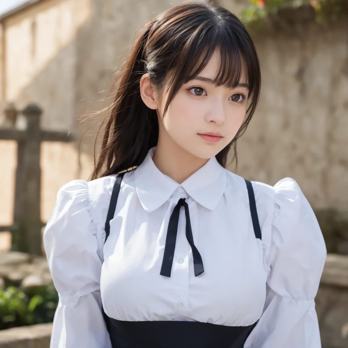 1girl in,huge-breasted, Black hair, High quality, ultra-detailliert, masutepiece, Realistic,santa claus,