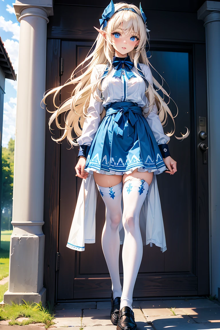 highest quality、one girl、10 years old、、full body figure、perfect five fingered hand、Celia Claire, Celia Claire、shy face、perfect thing、perfect arms、perfect legs、detailed description、small details、detailed face、white skin、plump legs、back view、turn around、look back、Pose that emphasizes the buttocks、white panties、lace panties、I can see your panties、Skirt flip、lift skirt、erotic pose、mini skirt