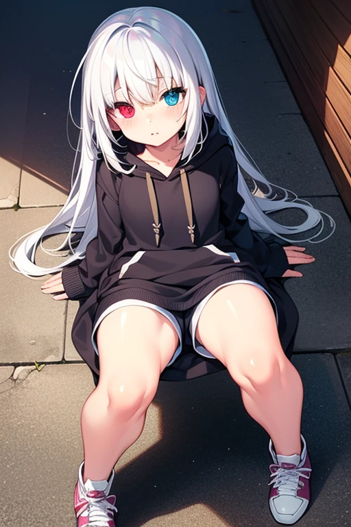 (master piece, best quality, ultra detailed, ultrares), <lora:meinamix_ayaka_v2:1>, kamisato, black hoodie, black panties, arm support, bare legs, barefoot, perfect fingers, outdoor, beach, blue sky, perfect foot, perfect toes