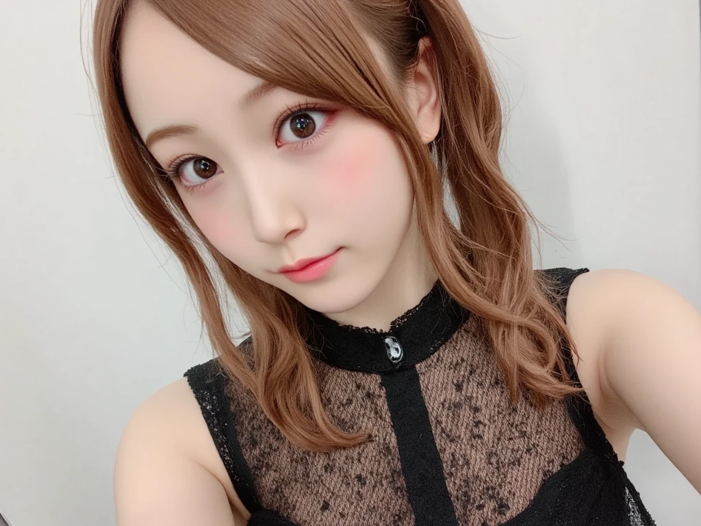 Highest quality, Realistic, Perfect Human Anatomy, Very detailed, Very delicate and beautiful, Raw photo, Professional Lighting, Illumination, Depth of written boundary, Single focus, whole body, Skinny Japanese woman, 30-year-old woman, Brown Hair, Small Head, Beautiful Eyes, True Face, Realistic skin, Fine grain, Black lace bra, Black lace panties,long hair