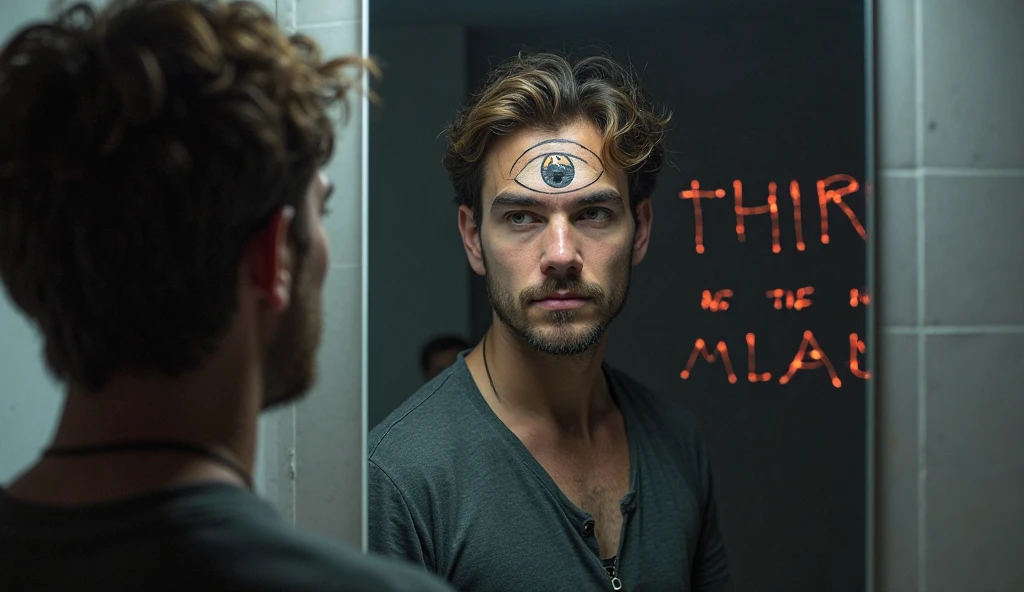 He quickly went to the bathroom mirror, removed his shirt, As he looked closer, he realized it was an eyeball.