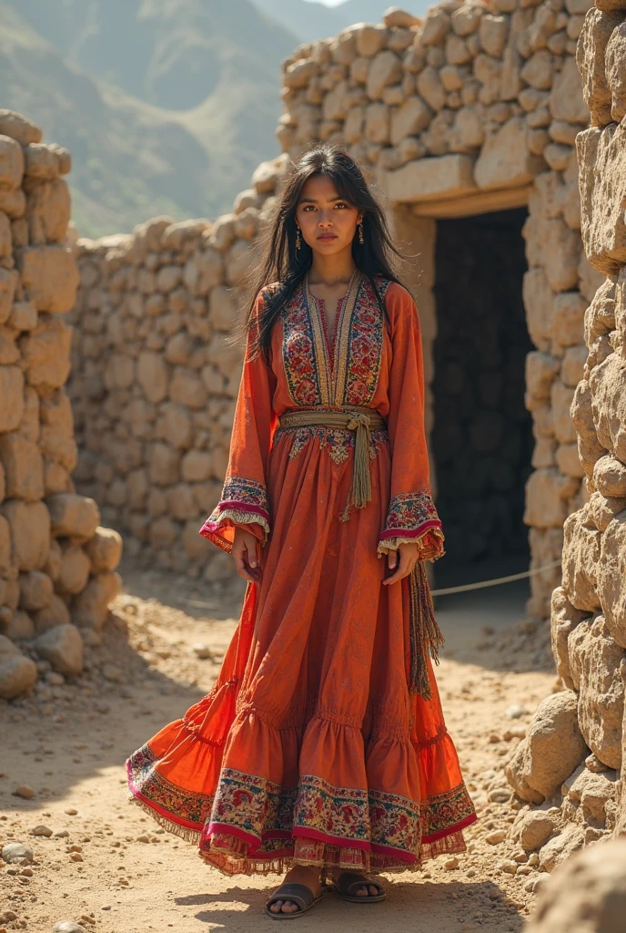 Pakistani girl full body standing no shoes wearing
