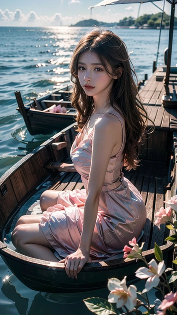 digital photography, there is a luxurious convertible on the seashore, in the open trunk of the car there are many roses, peonies, daisies, romantic mood, seascape, beautiful sunrise, mountains, ideal composition, high detail, double exposure, cinematic shooting, high resolution, 4k, Elizabeth Gadd style, close-up, hyper detailed, artstation trend, sharp focus, studio photo, intricate details, highly detailed, Greg Rutkowski