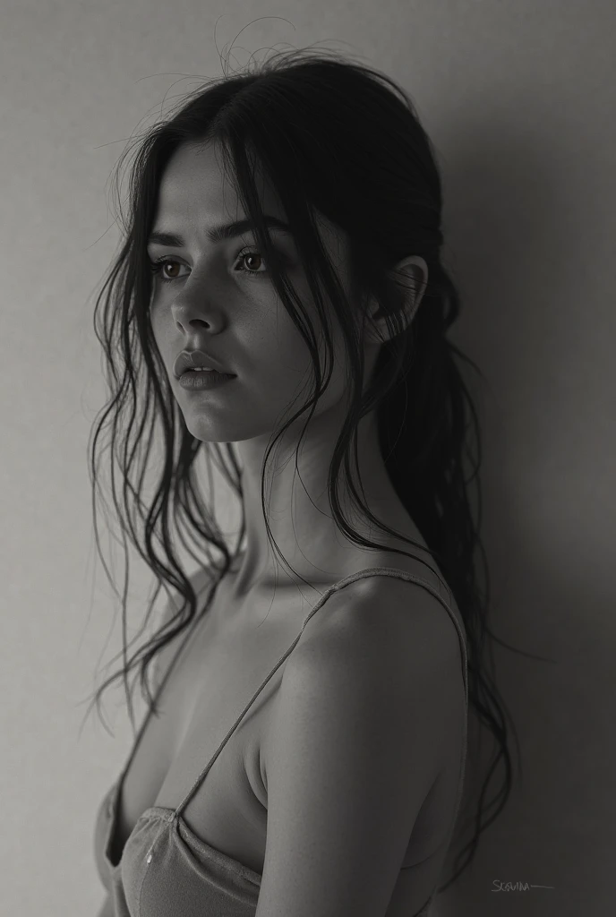 (high quality,sketch drawing,charcoal sketching,realistic sketch,monochrome:1.2),detailed figure drawing,expressive charcoal strokes,soft shadows,contrast between light and dark,charcoal realism,soulful atmosphere,charcoal portrait,charmingly blurred background,charcoal masterpiece,subtle textures and shading,depth and dimension,charcoal mastery,impressionistic sketching,striking light effects,charcoal texture,attention to fine details,emotive charcoal art,creative use of negative space,aesthetic composition,charcoal depth and richness,lifelike charcoal rendering,organic blend of light and shadows,engaging visual storytelling,charcoal brilliance,mastery of chiaroscuro,raw and evocative,charismatic charcoal techniques,nuanced pencil techniques,long and precise brushstrokes,blending precision,charcoal contrast,charcoal mastery,charcoal emotions,charcoal impact,powerful and poetic,charcoal vitality,charcoal sensibility,charcoal essence,charcoal finesse,charcoal serenity,charcoal intensity
