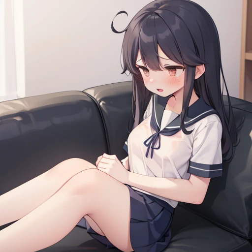 student, 1girl, panty shot, looking at phone