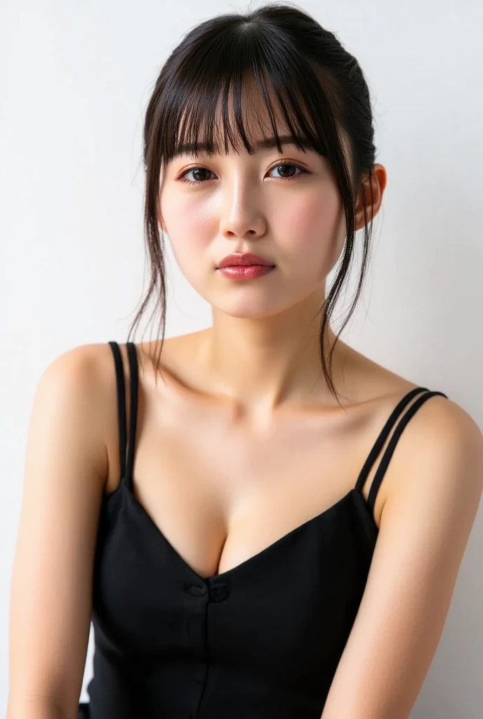 (highest quality, 8k, 32k, masterpiece, Ultra-high resolution:1.2),Beautiful Japanese Women Photos, One girl, (Big Breasts), Tall Woman, Slim figure, (Dark brown hair), double eyelid, Wet swimsuit, Pool