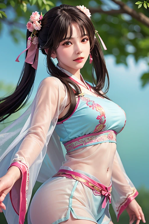 ((best qualtiy)), ((tmasterpiece)), (the detail:1.4), 3D,Dragon girl，hdr（HighDynamicRange）,Ray traching,Hyper-Resolution,Subsurface scattering、PBR Texture、maximum definition and sharpness、A dragon circles around，China-style，Many-Layer Textures、Albedo e mapas Speculares、Surface coloring、perfectly proportions、rendering by octane、Two-colored light、White balance、the rule of thirds、8K、Exposed genitals，Exposed breasts，Leg to knee，Clothes open，and the panties are exposed，The bra is exposed，leg wide open