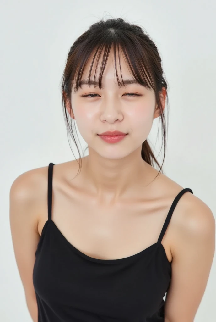 there is a woman that is sitting down with a cell phone, Yoshitomo Nara, young cute wan asian face 20 years old