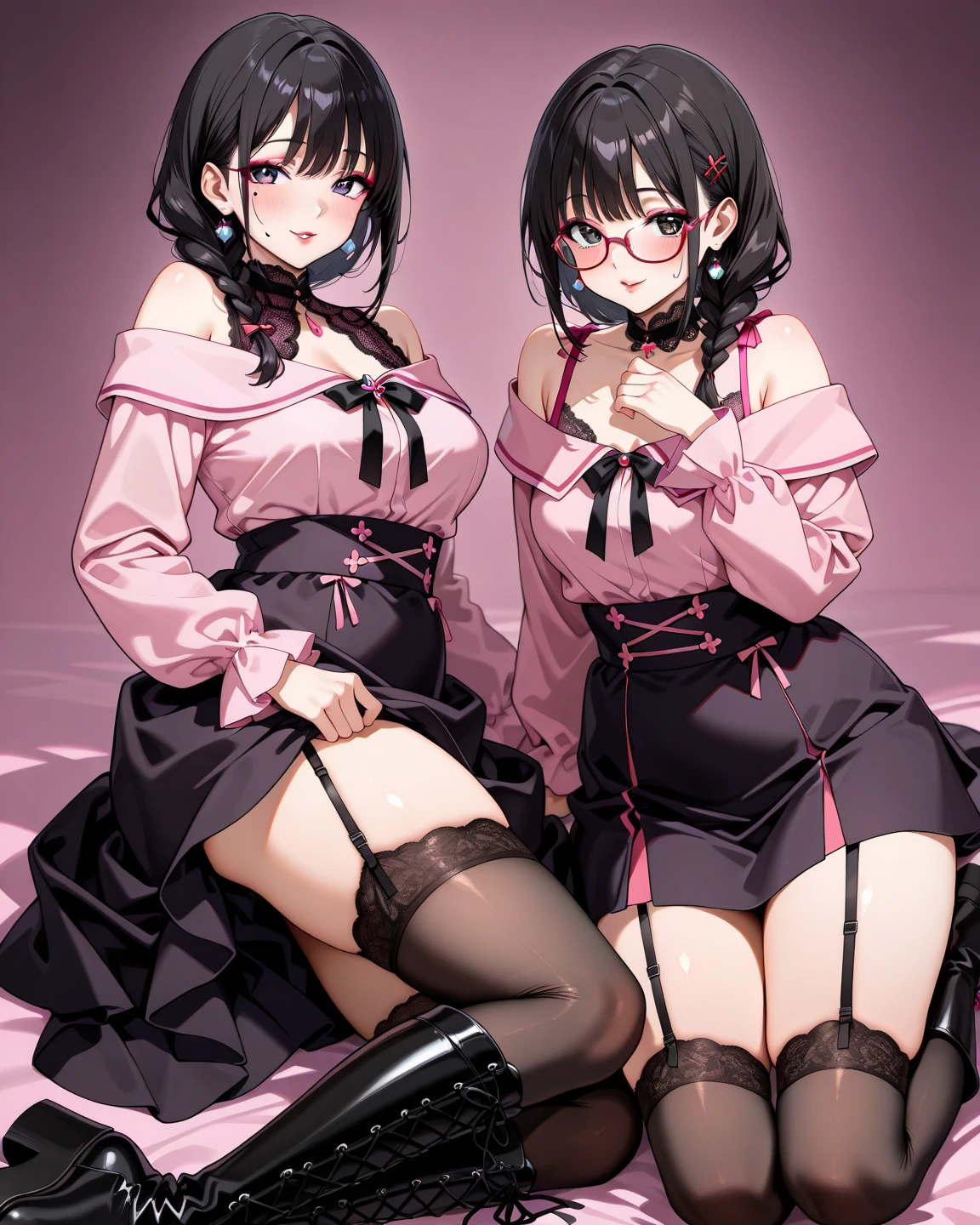 masterpiece, highest quality, girl, serafuku,School zone、 Ribbon on chest, Pleated skirt, White socks, loafers, City Street, running, Toast in the mouth,、Camel Toe、Giant tit、Nipple Puffs、Cleavage、Plump、Super big breasts、Super big butt、Hurry、Skirt flip、Embarrassing、blush、slapstick、latenessする、Full body photo、Group photo、multiple、lateness、Run、Wei Zhaotianniang、school bag
