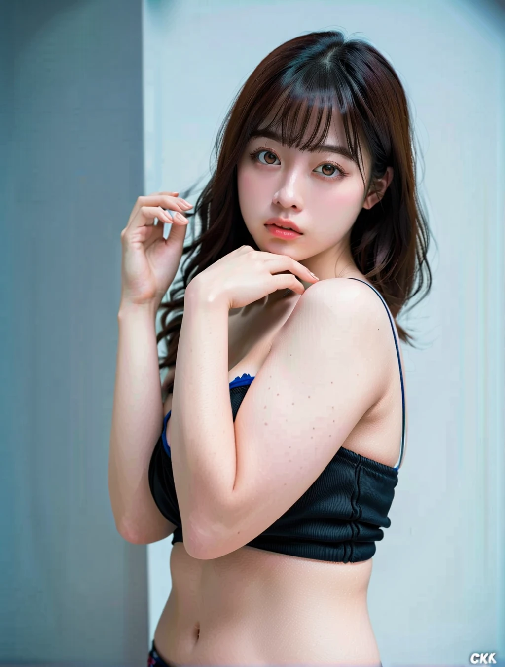 (masutepiece, Best Quality:1.2), 8K, 15yo student, 85 mm, Official art, Raw photo, absurderes, White dress shirts, Pretty Face, close up, Upper body, violaceaess, gardeniass, Beautiful Girl, School uniform, (Navy pleated skirt:1.1), Cinch West, thighs thighs thighs thighs, Short sleeve, on train, Sit on a bench seat, Looking at Viewer, No makeup, (Smile:0.4), Film grain, chromatic abberation, Sharp Focus, face lights, clear lighting, Teen, Detailed face, Bokeh background, (dark red necktie:1.1)
