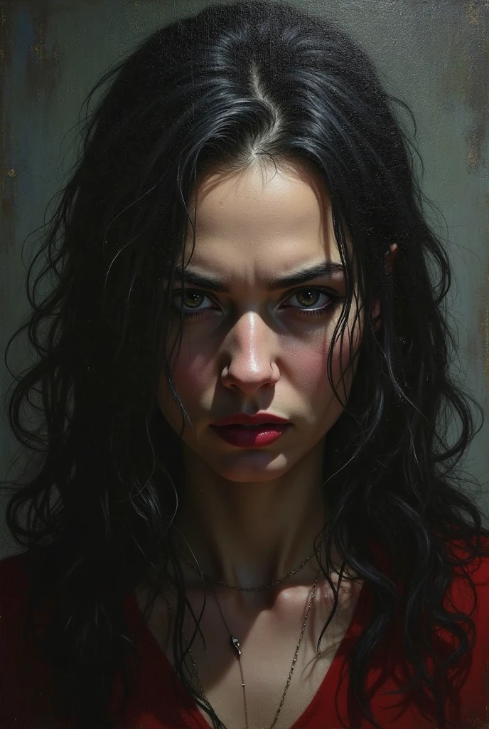 a vampire woman, angry, closeup
