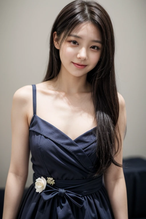 1 girl, (Wearing a deep purple outfit:1.2), Very beautiful Japanese idol portraits, 
(RAW Photos, Highest quality), (Realistic, Realistic:1.4), (masterpiece), 
Very delicate and beautiful, Very detailed, 2k wallpaper, wonderful, finely, Very detailed CG Unity 8k 壁紙, Very detailed, High resolution, Soft Light, 
Beautiful detailed girl, Very detailed目と顔, Beautiful and sophisticated nose, Finely beautiful eyes, Cinema Lighting, 
(Simple light color background:1.3),
(Medium Hair), 
Complete Anatomy, Slender body, Small breasts, smile