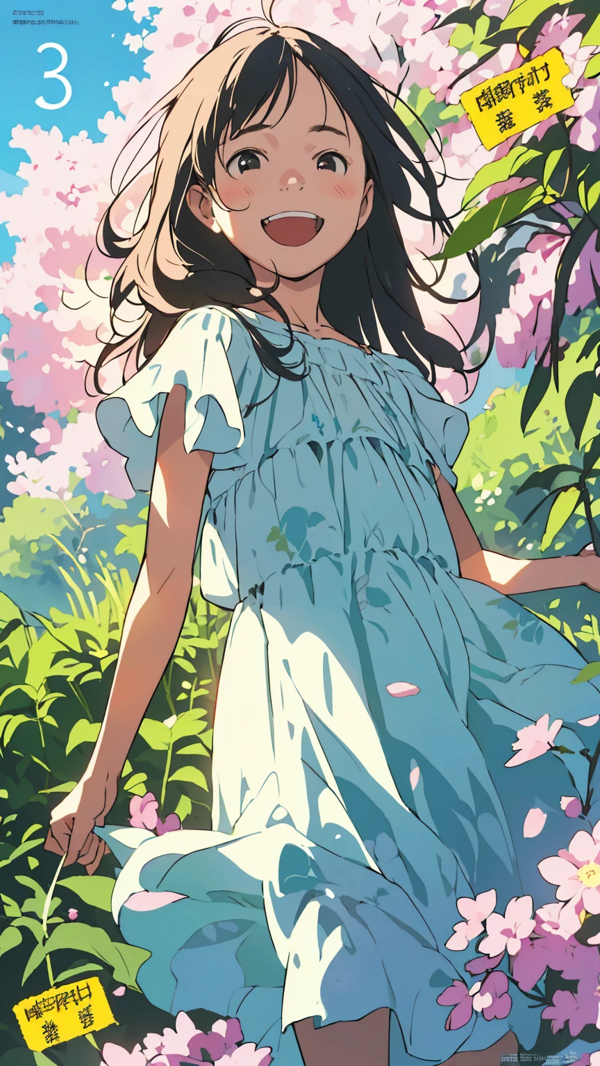 Affordable design, Clear lines, High Sharpness, (Highest quality,8k,Perfect sharpness,Ultra fine,High resolution,masterpiece:1.2), Perfect Anatomy:1.5, Official Art, Illustrations that tell a story, (Whitish background:0. 9)、Body Positivity、多Mr.な身体表現、(Random and energetic poses)、Perfect beauty、Perfect beautiful face、Strong winds、A rich expression、Dynamic composition、smile、Golden ratio composition、colorful、((Mr.々Different angles and perspectives))、Anime Art、(Mini dress)、(Overcoming stereotypes)、 Glowing Skin、(Natural beauty)、smile、Bangs、(Soft and flowing hair)、(countryside)、(Nostalgic atmosphere)、Show off your thighs、(Playful and carefree)、(多Mr.な民族のキャラクター)、(innocent attitude)、(Sunny atmosphere)、(The skirt flutters wildly in the wind)、(Bright colors)、Beautiful Eyes、(Embarrassing)、Braided Hair、Summer Scene、Smiling among flowers、Fashion magazine cover、Side angle、Angle from below、