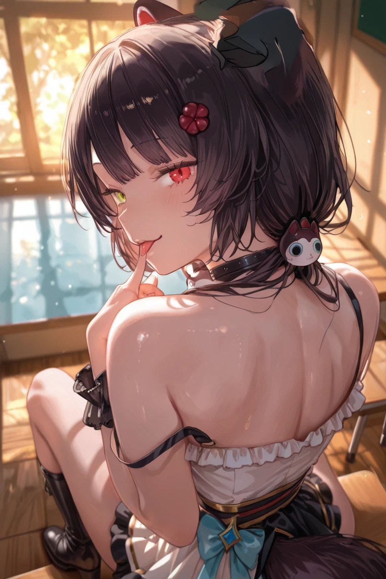 Black girl wearing jewels Holding a black jewel。despair anger pain pleasure Resignation dear sorrow destiny Calm expression Wooden bathhouse bathing full_Nude Completely naked Gothic Girl