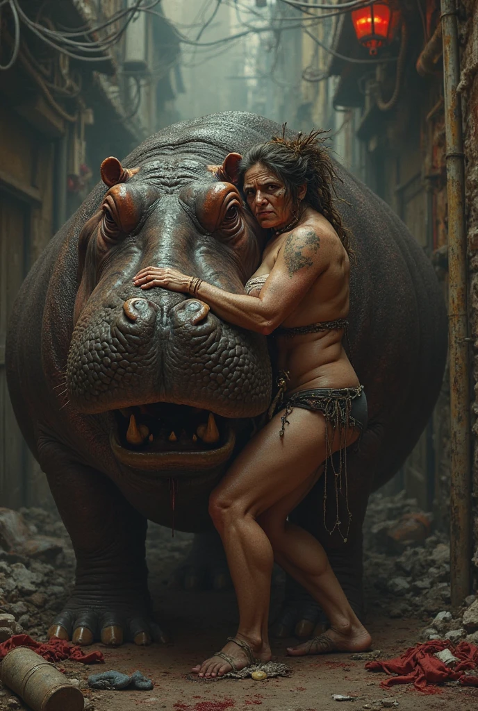 lady with flowers in her hair, (gigantic tits:1.2) (puffy nipples:1.1) wide hips, caveman, primitive clothes, long legs, walking in jungle, photo, prehistoric
