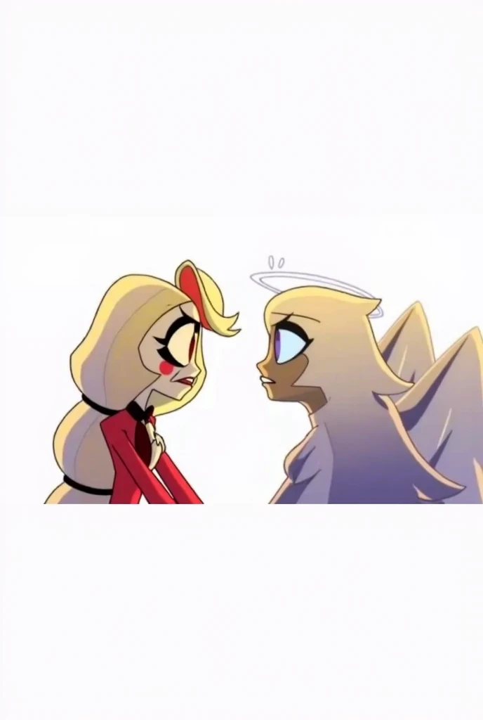 Isabelle from animal crossing and Loona from helluva boss kissing
