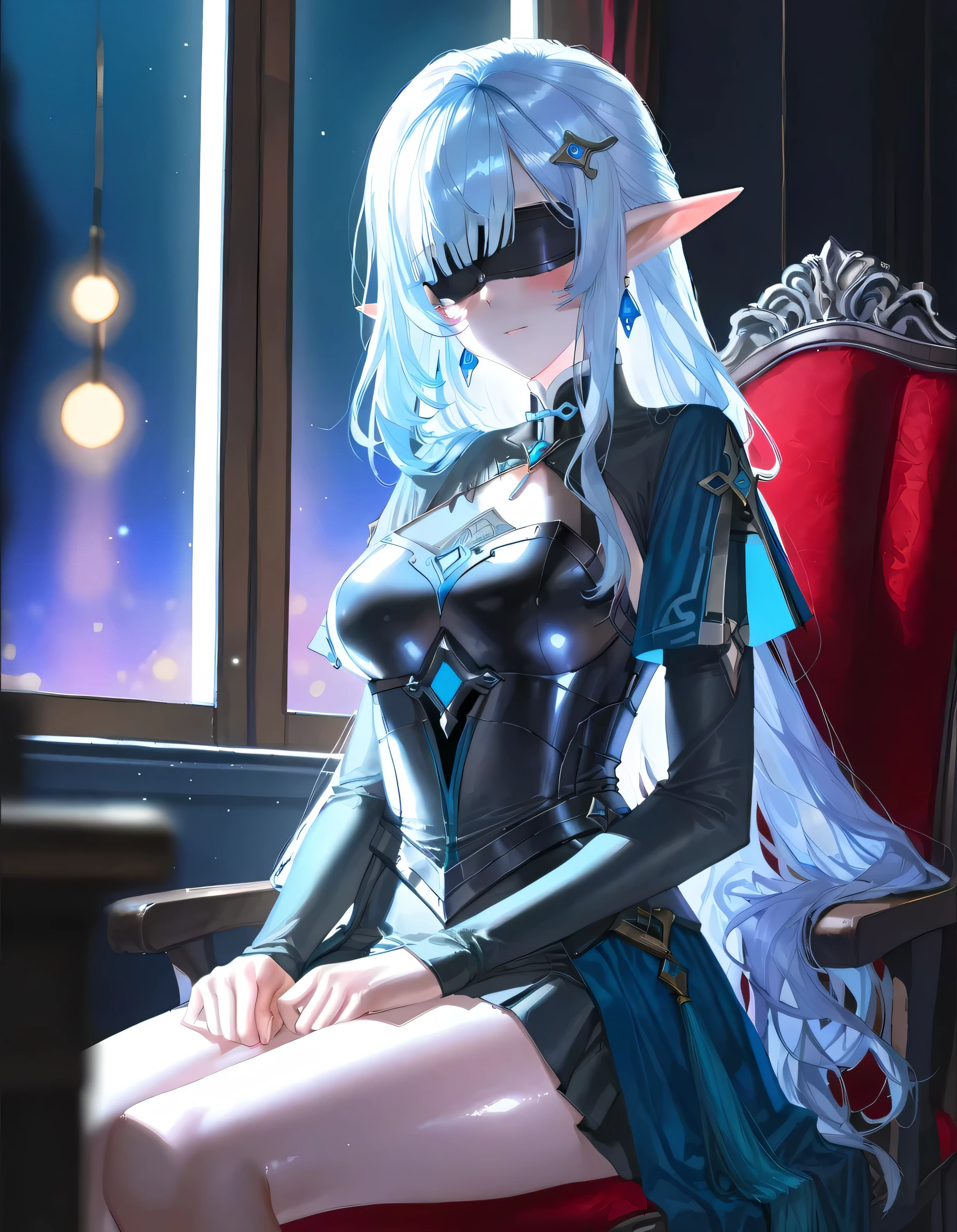 Fix, hair fringe, blindfold, fantasy blind fold, saintess blindfold