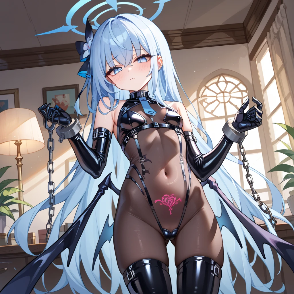 A girl is trapped in a locker and attacked by tentacles entering various holes in her body.