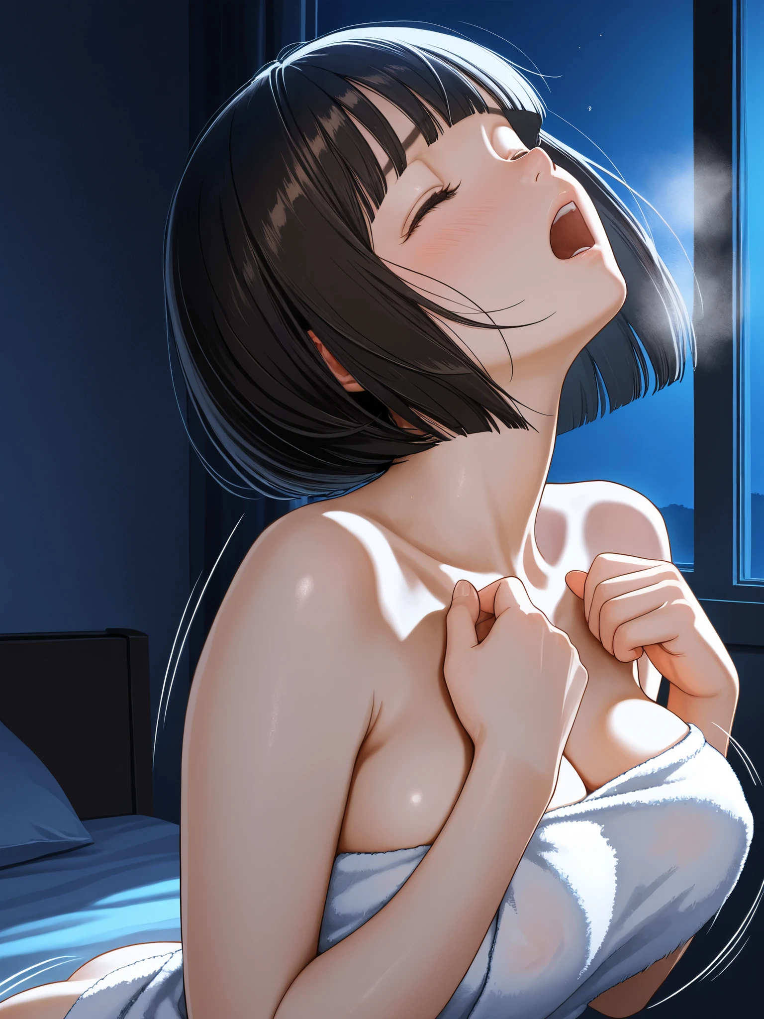 Short hair Pubic hair Beautiful breasts Small breasts Embarrassing Shy Trouble Nipples Black hair No panties Crouching (There are a lot of men around) naked naked black eyes hospital beautiful cute sex sexual harassment