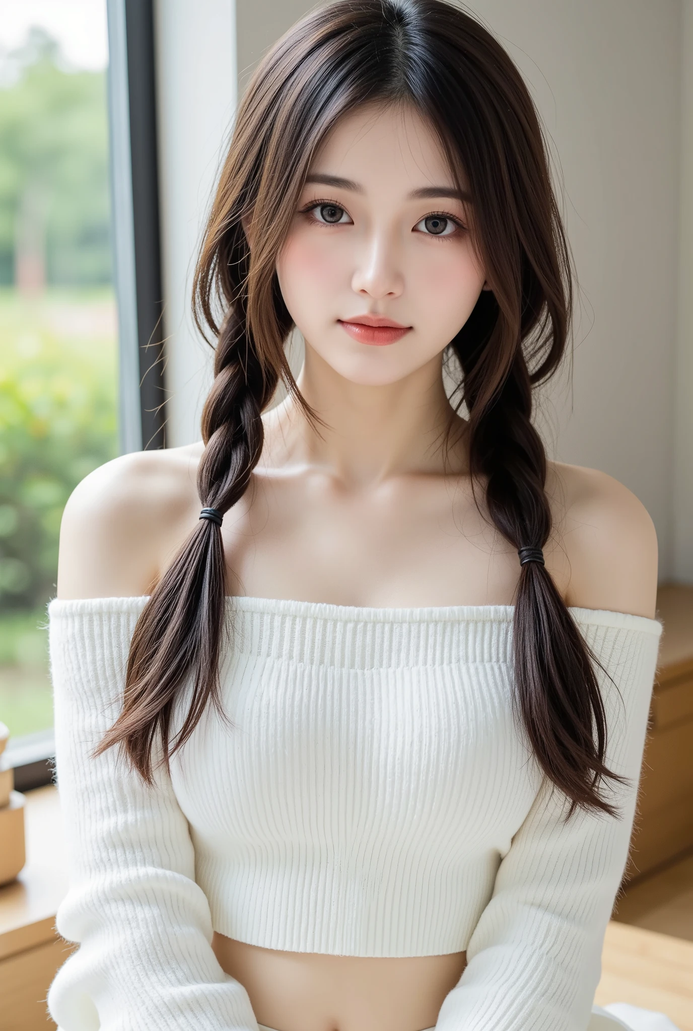 Best picture quality (8K, high resolution, Masterpiece: 1.2), super detailed, 215 Short Hair,Three braids long hair, 16-year-old woman,
A slender female samurai is brandishing a Japanese sword:1.1, beautifully、aesthetic:1.2, Cute and sexy beauty, Perfect Style, Wear an exquisite ring, fire, water, Wind, thunder, ice, Fair skin, Very beautiful face, (Medium Chest, Chest gap), (Embarrassed smile, Her facial expression when she felt intense caressing, Facial expressions when feeling happy), (Wear Sexy Sengoku:1.1, Off the shoulder)
, random cute pose ,big eyes ,Puffy eyes , Heart Pupil, blush , huge shy smile , salute
