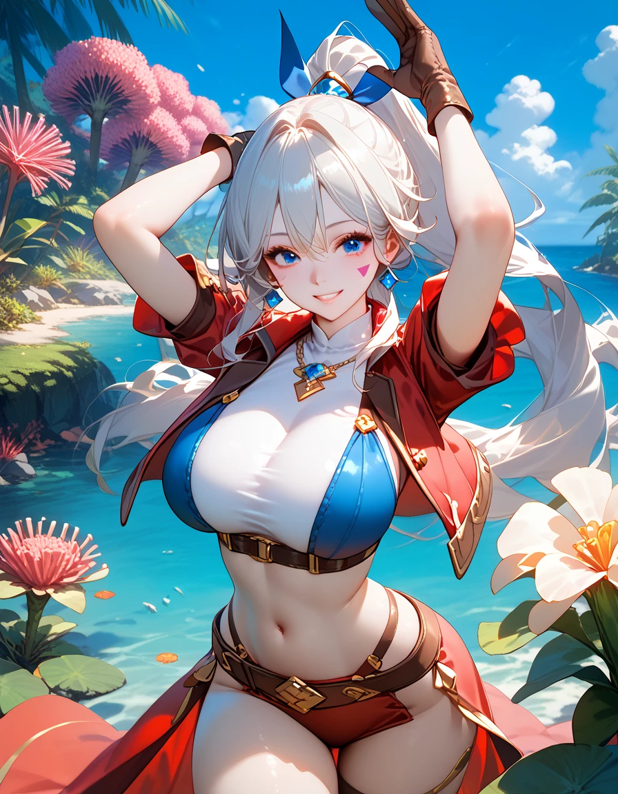 (RAW photo, Best quality), (Realistic, photo-realistic:1.2), 1girll, High quality, (highdetailskin:1.4), Gongsun Li，（Yellow hair），ultra gigantic tits，，A woman in a white cheongsam，Bunny ears, Full body photo，rays of sunshine，with blue sky and white clouds，sandbeach，swell sea，Realistic eyes, detailed shadow,Detailed lighting,(detailed hairs, photo-realistic hair, Realistic lighting, realistic shaded, realistic dress), Realistic skin, Realistic reflection of light from above,Style Artgerm, ahri, Onmyoji detailed art, Extremely detailed Artgerm, onmyoji, Irelia, Artgerm style, Artgerm Plat, style league of legends, art-style, Splash Art, trending artgerm, from league of legends
