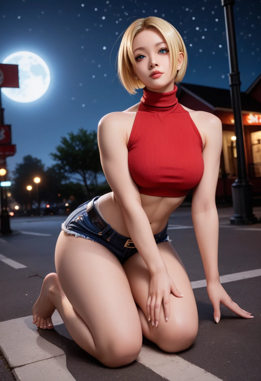 Very busy Disneyland、night、Blonde、Short Hair、Big Tits、Big Ass、White semen drips from the pussy、Voluptuous、Hold your buttocks with both hands、Spread your legs、Reaching for the fence、Leaning forward、Position your buttocks high、Intense sexual climax、Minnie Mouse